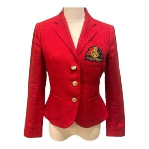 Ralph Lauren Vibrant Red Linen Blazer - Size 4P